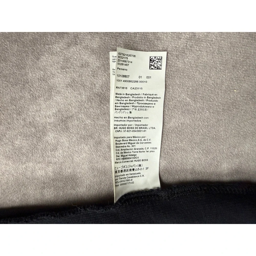 Hugo Boss Mens L Regular Fit Quarter Zip Pullover Black Shoulder Overlay Sweater